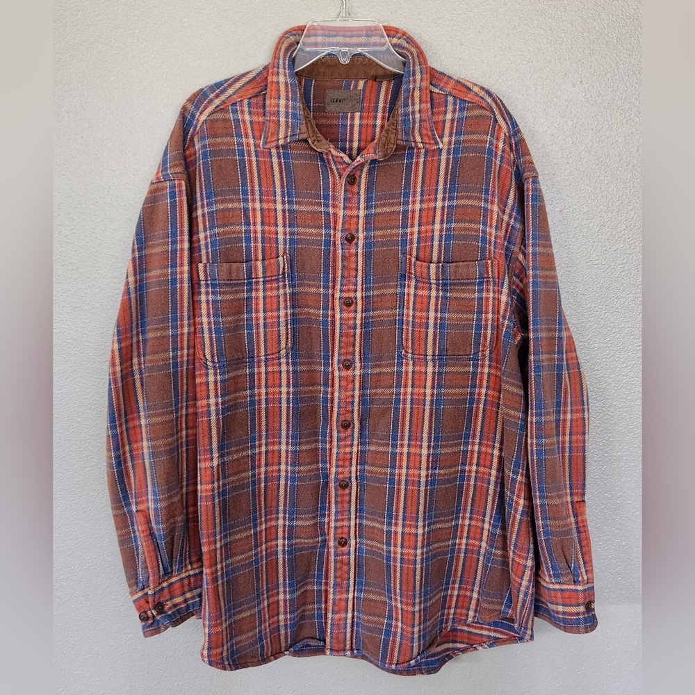 Vintage XXLT St. John's Bay Thick Flannel Checkered Plaid Shirt Jacket